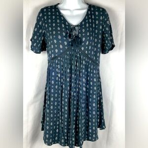 O’Neil Women’s Skater Dress Size Small Dark Teal Paisley Lined Casual Summer